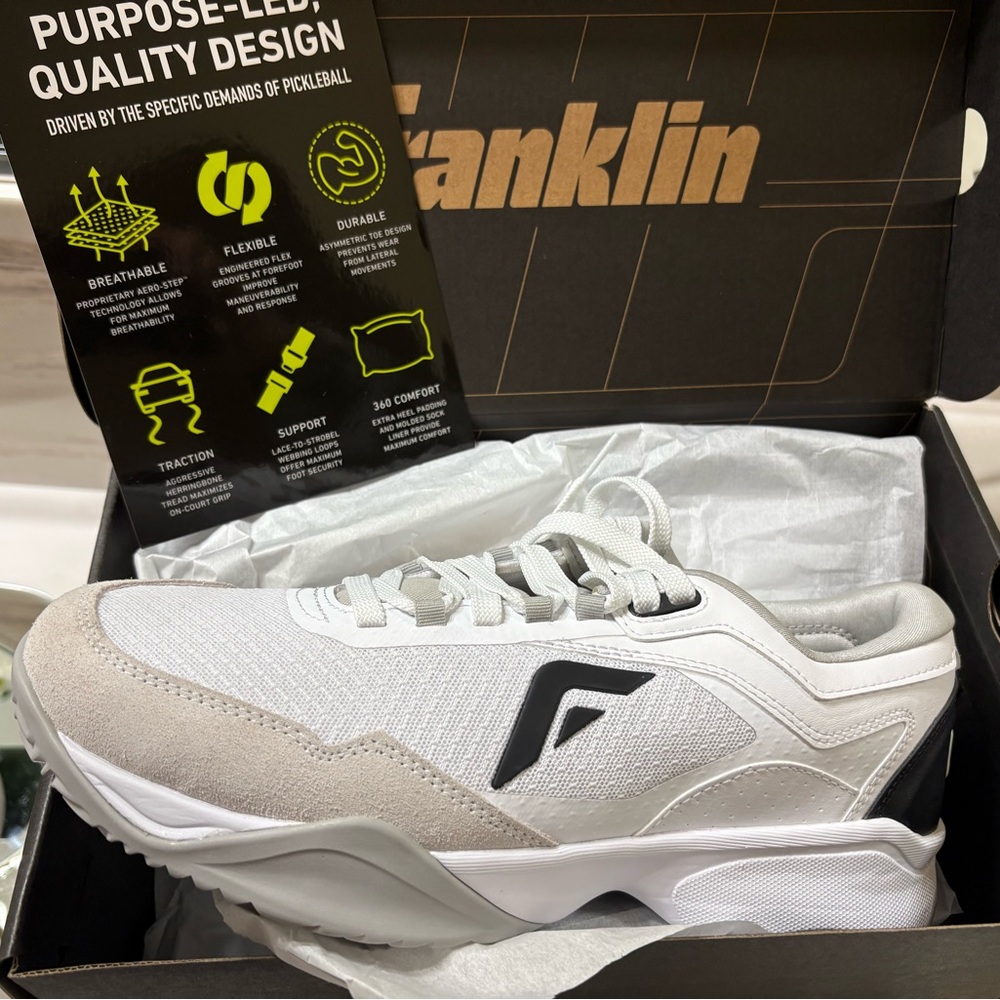 ACV Pro Pickleball Shoes Franklin Unidsex White and Gray Athletic Shoes